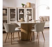 Ingrid mesa de comedor redonda de madera de roble