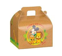 Ingrosso e Risparmio 10 cajas de cartón con forma de maletín con Mickey Mouse y León en la Savana, firmadas por Disney, ideas para fiestas de cumpleaños infantiles (mediano - con confeti verdes)