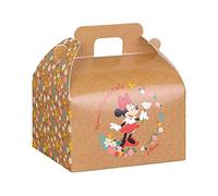 Ingrosso e Risparmio 10 cajas Habana con asa para caramelos, dulces o salados, para recuerdos de cumpleaños con Minnie y flores, Disney niña (estándar - con peladillas celestes)