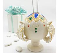 Ingrosso e Risparmio Ambientador pumo de Apulia blanco con decoración azul, verde, ocre y rojo - favores originales (C1B875X425 - Estándar)