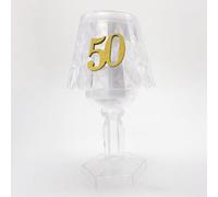 Ingrosso e Risparmio Bombonera aniversario 50 años 1 unidad Lumetto Plexiglás portapeladillas con aplicación 50 de madera dorada peladillas boda meta novios bricolaje celebración