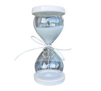 Ingrosso e Risparmio Bombonera confirmación 1 unidad reloj de arena de cristal con arena blanca colgante trébol bases de madera blancas grande barato gadget