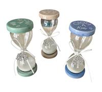 Ingrosso e Risparmio Bombonera confirmación 1 unidad reloj de arena de cristal con arena blanca colgante árbol de la vida bases de madera de colores surtidos grande barato gadget