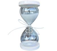 Ingrosso e Risparmio Bombonera de comunión 1 unidad reloj de arena de cristal con arena blanca y bases mixtas porcelana y madera con trébol de la suerte colgante de metal confirmación boda grande