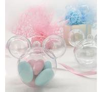 Ingrosso e Risparmio Bombonera para nacimiento, 10 cajas de plexiglás con forma de cara de Mickey o Minnie. Ideas útiles para eventos originales, económicas, personalizables, para cumpleaños, bautizo