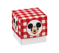 Ingrosso e Risparmio Bomboneras de cumpleaños 10 unidades cajas portapeladillas cubo de cartón con Mickey Mouse fondo y tapa para niño rojo a cuadros nacimientos bautizos DIY confitada marcador de