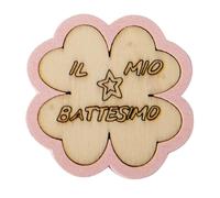 Ingrosso e Risparmio Bomboneras para bautizo, 12 unidades, aplicación en trébol de cuatro hojas, detalles en rosa y texto «Il mio bautismo», marcador de sitio para niña o primer cumpleaños