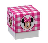 Ingrosso e Risparmio Bomboneras para nacimiento de niña, 12 unidades, cajas de cartón blanco y fucsia a cuadros con Mickey Mouse, portaconfites, marcador de sitio para niña, primer cumpleaños, bautizo