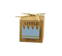 Ingrosso e Risparmio Bomboneras para nacimiento de niño, 20 unidades, cajas de cartón con forma de cubo en habana con corona celeste, portapeladillas, marcador de sitio para niño, primer cumpleaños