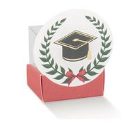 Ingrosso e Risparmio Bomboniere Laurea 10 uds. Cajitas cubo de PVC y cartón rojo con toque portapeladillas DIY confitada marcador de sitio económico magistral trienal meta