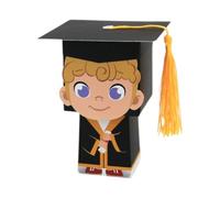 Ingrosso e Risparmio Bomboniere Laurea - 20 cajitas graduadas de cartón negro con borla porta confites para hacer tus propias peladillas, marcadores de sitio económicos magistral trienal meta