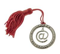 Ingrosso e Risparmio Bomboniere Laurea Inforatica 12PZ Colgante Zama Redondo con Símbolo Caracol Texto Graduación Informática Macho Femenino con Borla Roja