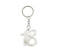 Ingrosso e Risparmio Recuerdos de cumpleaños de 12 piezas con llavero con número 18 con purpurina blanca para peladillas de 18 años, para chico o niña dieciocho signo de sitio, gadgets para cumpleaños