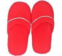INGROSSO MERCERIE LCF Chanclas de mujer de rizo 100% algodón, antisudor, lavables, ligeras, transpirables, producción artesanal italiana, talla 36/39., rojo, 36 EU