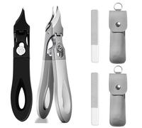 Ingrowfix Pro, 180° Wide Bevel Bite Anti-Splash Slanted Nail Clipper 2025 New Slanted Toenail Clipper Stainless Steel for Thick Nails Seniors & Ingrown Care (Black+White)