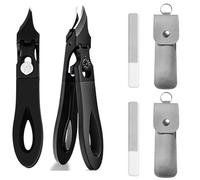 Ingrowfix Pro, 180° Wide Bevel Bite Anti-Splash Slanted Nail Clipper 2025 New Slanted Toenail Clipper Stainless Steel for Thick Nails Seniors & Ingrown Care (2*Black)