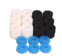 INGVIEE Compatible Paquete de Valor para Eheim Aquaball 2208/2210/2212 60/130/180 (6X Carbón Activo, 6X Beis Cartuchos de Filtración, 6X Azul Esponja)