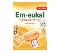 Ingwer-Orange Zuckerfrei - Bonbons allemagne saveur classique, confiserie traditionnelle au goût frais et agréable, recette originale suisse, paquet familial - Compatible avec Em-Eukal - 75g