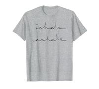 Inhala exhala Camiseta, Hombre, Gris Jaspeado, S