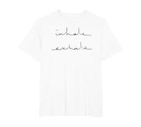 Inhala exhala Camiseta, Hombre Tallas Grandes, Blanco, 6X Alto
