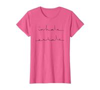 Inhala exhala Camiseta, Mujer, Rosa Jaspeado, S