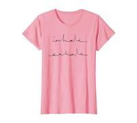 Inhala exhala Camiseta, Mujer, Rosado, XXL
