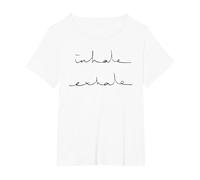 Inhala exhala Camiseta, Mujer Tallas Grandes, Blanco, 3XL Grande