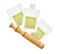 Inhalador de aceite esencial para aromaterapia, inhalador para dejar de fumar, difusor personal de aceite esencial de madera, con 3 paquetes de núcleo de algodón en blanco