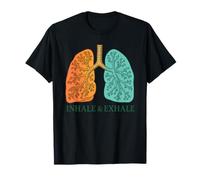 Inhalar Exhalar Vintage Pulmones Mindfulness Calmar Aliento Bienestar Camiseta