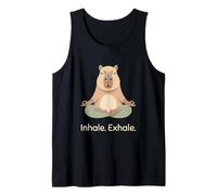 Inhalar Exhale Yoga Capibara Zen Animal Relajación Camiseta sin Mangas