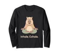 Inhalar Exhale Yoga Capibara Zen Animal Relajación Manga Larga