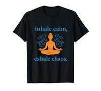 Inhale Calm Exhale Chaos Mindful Yoga Balance Gráfico Camiseta