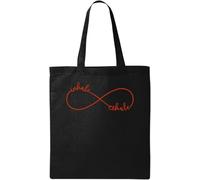 Inhale Exhale - Bolso de mano de algodón ecológico con símbolo infinito, color negro, negro, talla única, Negro , talla única