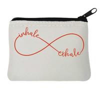 Inhale Exhale - Monedero de neopreno con símbolo de infinito, 10 x 11 cm, color blanco, White, Talla única