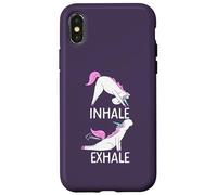 Inhale Exhale Unicornio Yoga Divertido Pedos Meme Carcasa para iPhone X/XS