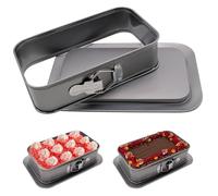 Inhemin Molde rectangular con base,Molde Cuadrado Desmontable Antiadherente,Molde Desmontable Rectangular Deluxe, 24 * 14 * 6.5CM