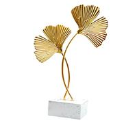 inheming Adornos de Hojas de Ginkgo de Metal, Escultura de decoración de Escritorio de Hoja de Ginkgo Dorada, decoración Moderna y Creativa para el hogar, Estatua para Oficina, Dormitorio, estantería