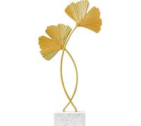 inheming Ginkgo Biloba Adornos, Ginkgo Hojas Decorativas,Hojas de Metal, Escultura Moderna de Hierro,Adornos para el Hogar, Adornos de Escritorio para Escritorio, Salón, Dormitorio-14 x 21 cm, Dorado