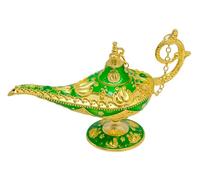 inheming Lámpara Aladín, Metal Tallado Aladdin Lámpara, Lámpara Mágica de Aladino,Lámpara de Aceite del Genio con Decoración Dorada 11cm*6.5cm
