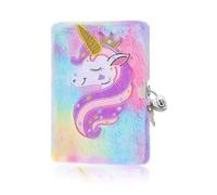 inheming Unicorn Notebook with Heart Shaped Lock, Cute Diary for Women Writing Travel Work Planner Organizer Secret Notebook