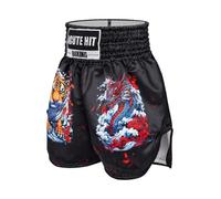 inhzoy Niño Shorts Muay Thai Traje Boxeo Tailandés Short Kickboxing Rosa | Material Ligero,Estampado Gráfico Lobo,Cinturilla Elástica,Lucha,Combate,Fútbol,Bjj,En La Jaula,Jiu Jitsu,Muay Thai