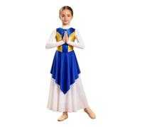 inhzoy Niños Túnica De Adoración para Cárdigan Baile De Alabanza Ropa De De Azul Real 11-12 años