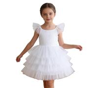inhzoy Niños Vestido Tutu Bailarina Falda De Tutú De Princesa Ropa Informal Patinaje Artístico Baile Blanco 2-3 años