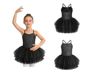 inhzoy Vestido De Danza Ballet Niña Body Clásico Competición Bailar Floral Baile Toalla Cofia Botella B Negro 18-24 Meses