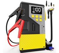 Iniciador Portátil de Coches con Compresor de Aire para Emergencias, 3000A Pico y 150 PSI Máximo, para Motores de Gasolina de 12L y Diésel de 10L, Pantalla LCD, Luz LED