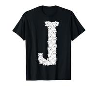 Inicial J Mayúscula Divertida Amante Gato Felino Gatos Camiseta