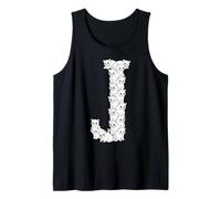 Inicial J Mayúscula Divertida Amante Gato Felino Gatos Camiseta sin Mangas
