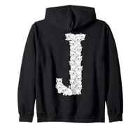 Inicial J Mayúscula Divertida Amante Gato Felino Gatos Sudadera con Capucha