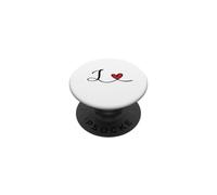 Inicial L escrita a Mano con corazón - Regalo de Letra L PopSockets PopGrip Adhesivo