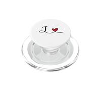 Inicial L escrita a Mano con corazón - Regalo de Letra L PopSockets PopGrip para MagSafe